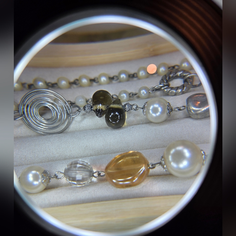 Silvertone Multi-Color Beaded Necklace - Picture 4 of 4